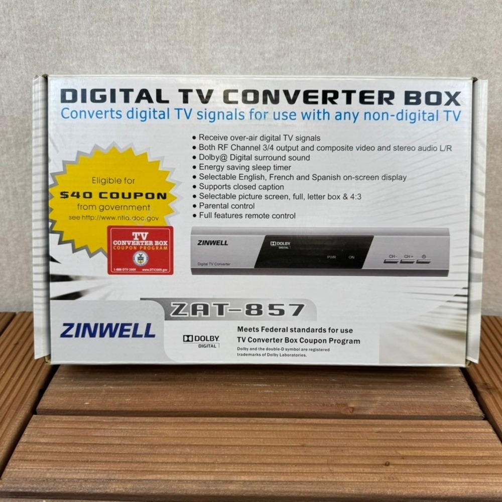 NEW ZINWELL ZAT-857 Digital TV Converter Box Dolby Digital Surround Sound